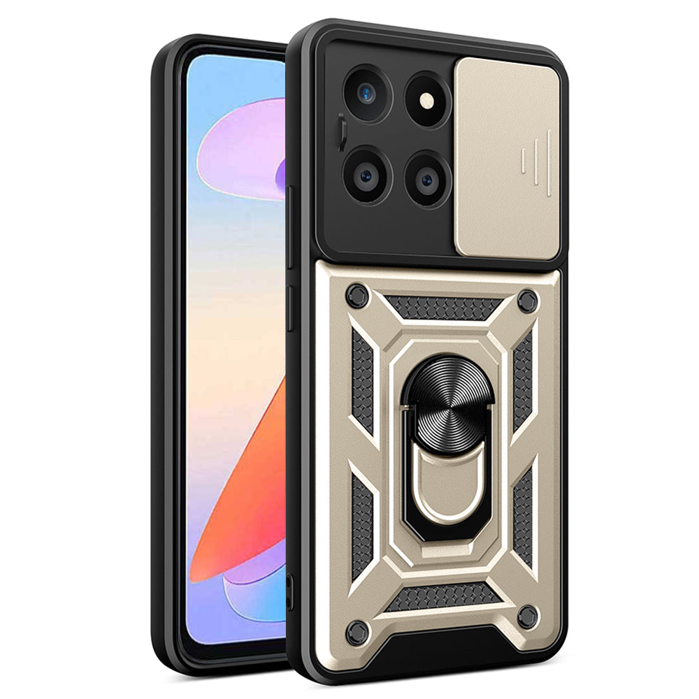 Deksel til Honor X6a, Techsuit, CamShield, Gullfarget