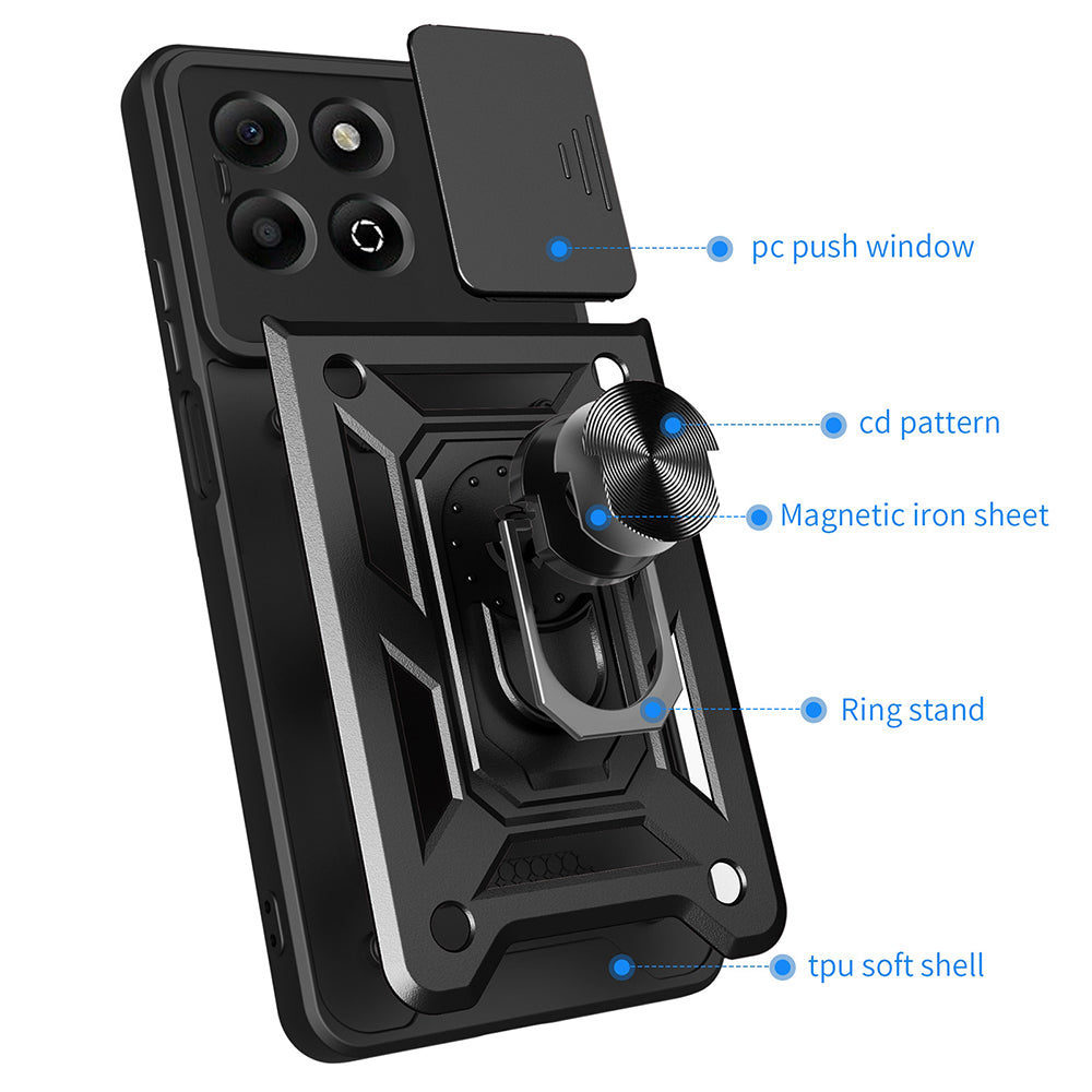 Deksel til Honor X6b, Techsuit, CamShield, Svart