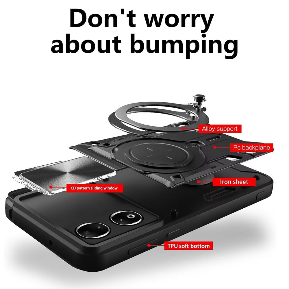 Deksel for Honor X7b 5G / 90 Smart / X7b 4G, Techsuit, CamGuard Pro, Svart