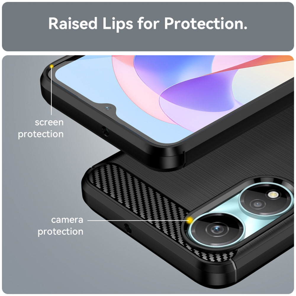 Deksel til Honor X7b 5G / 90 Smart / X7b 4G, Techsuit, Karbon, Svart