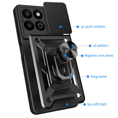 Deksel til Honor X7c / 200 Smart, Techsuit, CamShield, Svart