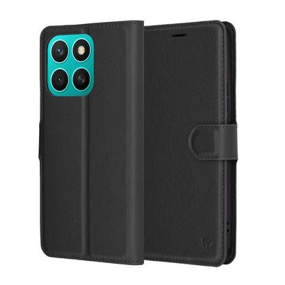 Deksel for Honor X8c, Techsuit, Leather Folio, Svart