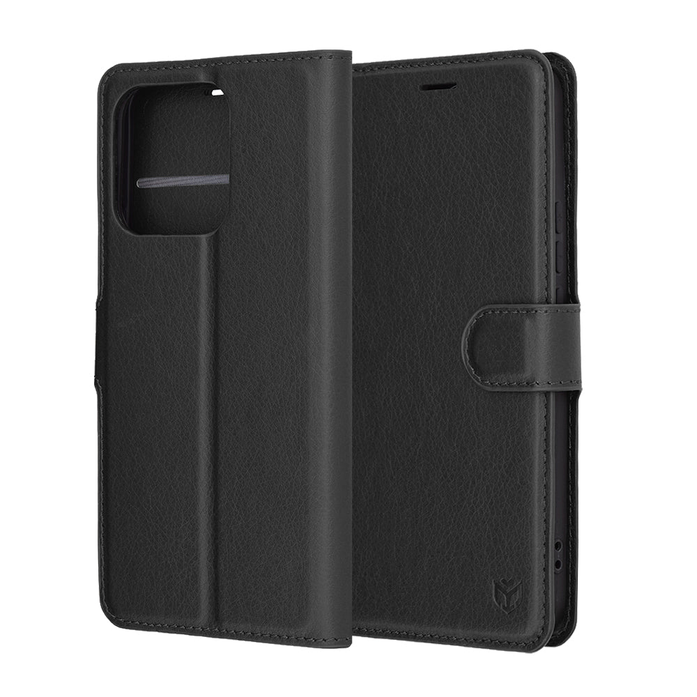 Deksel for Honor X8c, Techsuit, Leather Folio, Svart