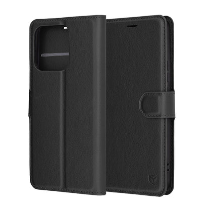 Deksel for Honor X8c, Techsuit, Leather Folio, Svart