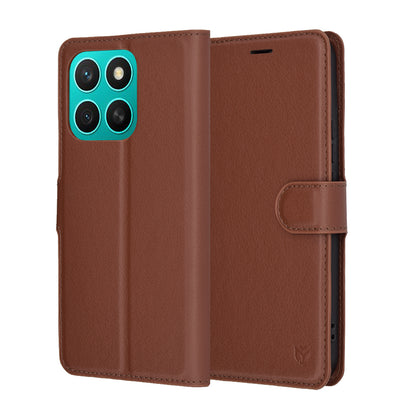 Deksel for Honor X8c, Techsuit, Leather Folio, Brun