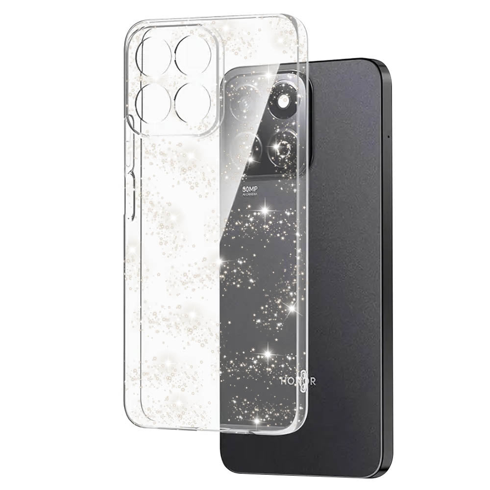 Deksel for Honor X8c, Techsuit, SparkleSkin, Transparent