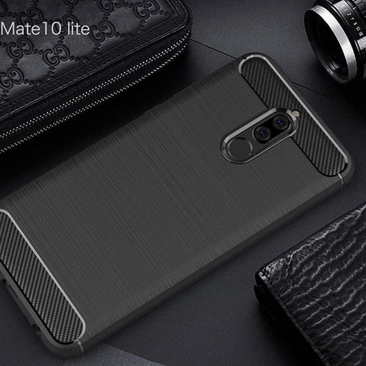 Deksel til Huawei Mate 10 Lite, Techsuit, Karbon, Svart