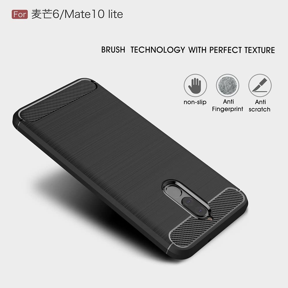 Deksel til Huawei Mate 10 Lite, Techsuit, Karbon, Svart