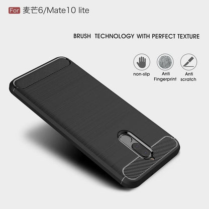 Deksel til Huawei Mate 10 Lite, Techsuit, Karbon, Svart