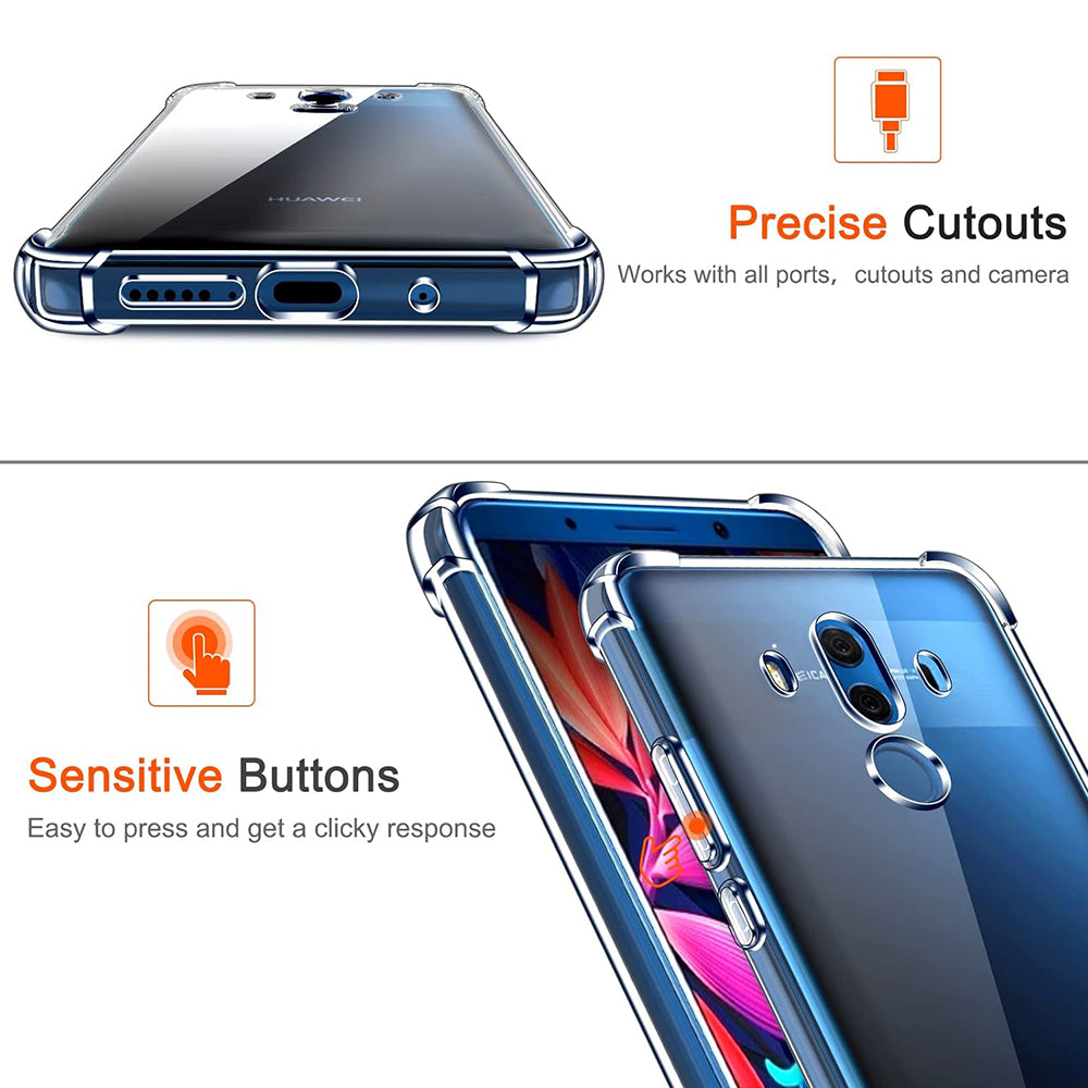 Deksel til Huawei Mate 10 Pro, Techsuit, Støtsikker Klar, Transparent