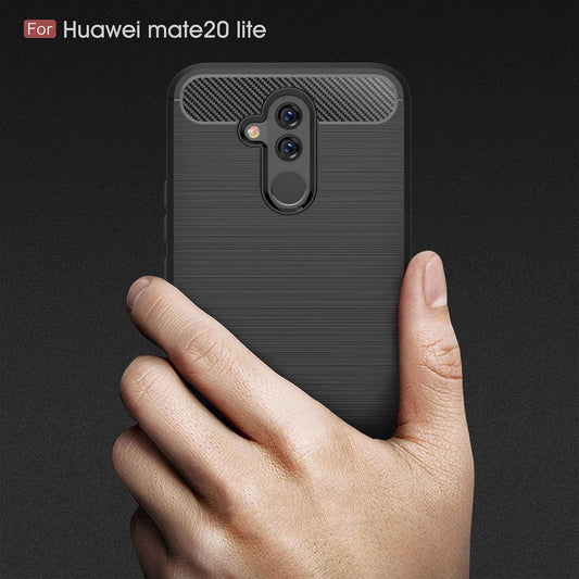 Deksel til Huawei Mate 20 Lite, Techsuit, Karbon, Svart