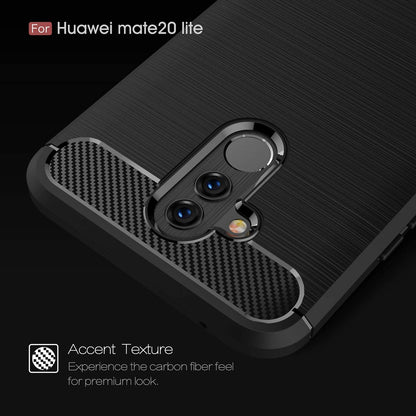 Deksel til Huawei Mate 20 Lite, Techsuit, Karbon, Svart