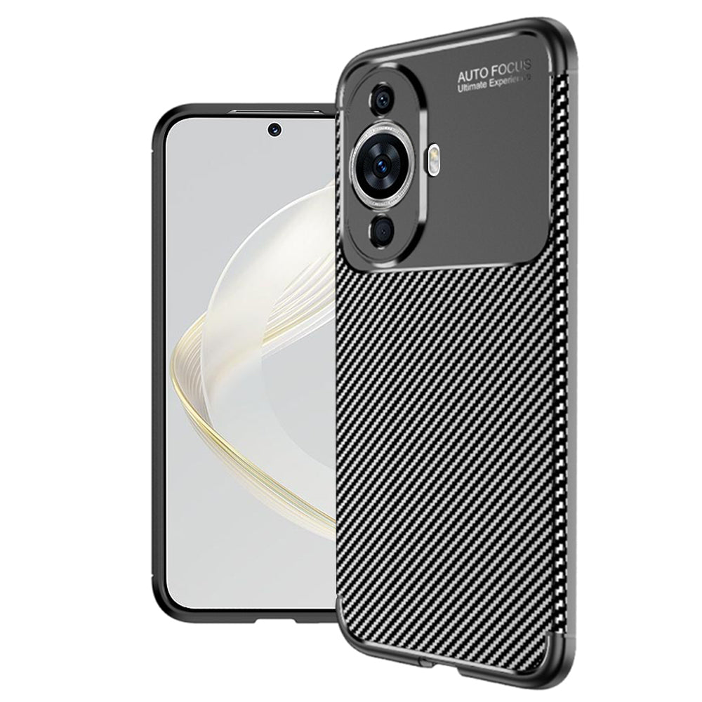 Deksel for Huawei nova 12s / nova 11, Techsuit, Karbonfiber, Svart