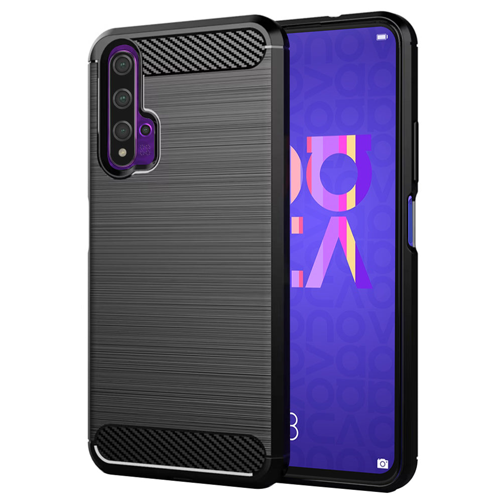 Deksel til Huawei nova 5T / Honor 20, Techsuit, Karbon, Svart