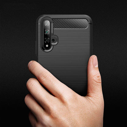 Deksel til Huawei nova 5T / Honor 20, Techsuit, Karbon, Svart