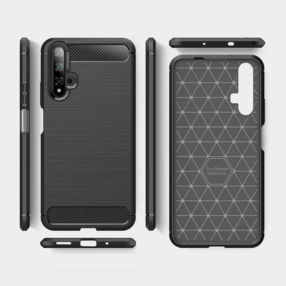 Deksel til Huawei nova 5T / Honor 20, Techsuit, Karbon, Svart