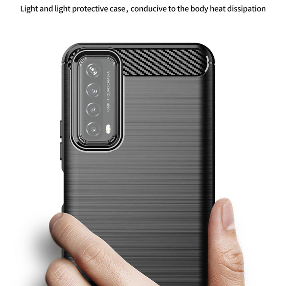 Deksel til Huawei P smart 2021, Techsuit, Karbon, Svart