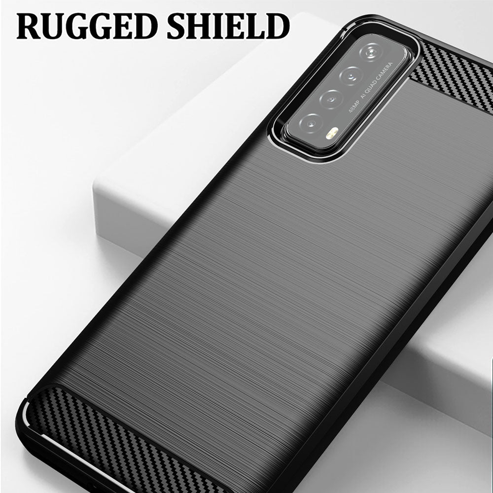 Deksel til Huawei P smart 2021, Techsuit, Karbon, Svart