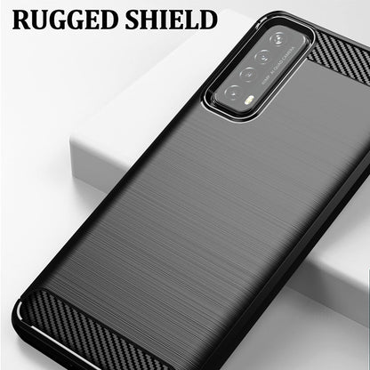 Deksel til Huawei P smart 2021, Techsuit, Karbon, Svart