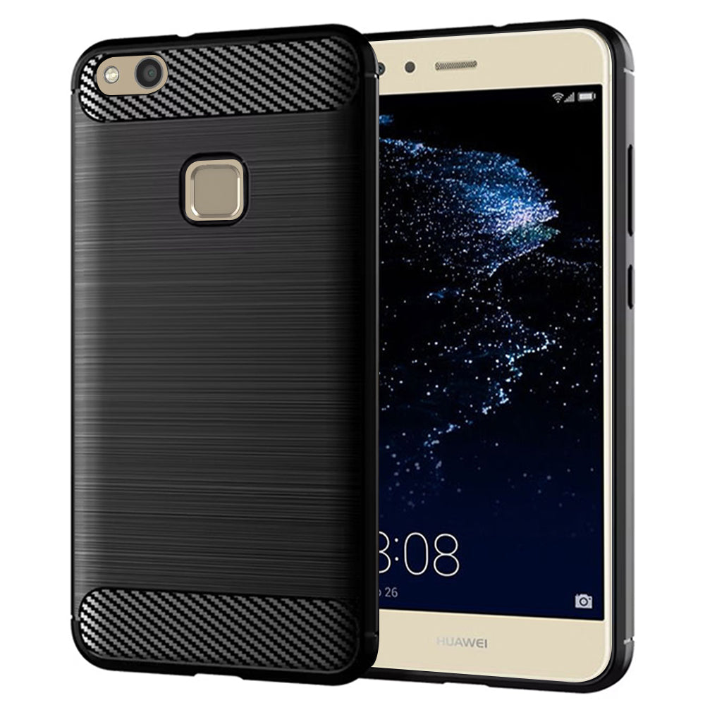 Deksel til Huawei P10 Lite, Techsuit, Karbon, Svart