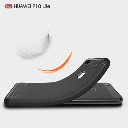 Deksel til Huawei P10 Lite, Techsuit, Karbon, Svart