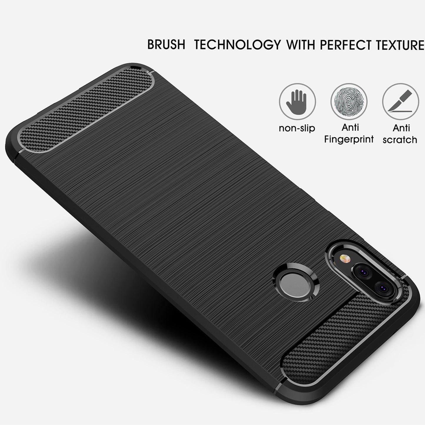 Deksel til Huawei P20 Lite, Techsuit, Karbon, Svart