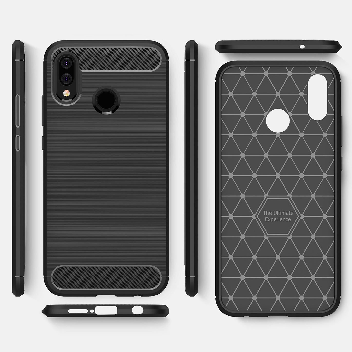 Deksel til Huawei P20 Lite, Techsuit, Karbon, Svart