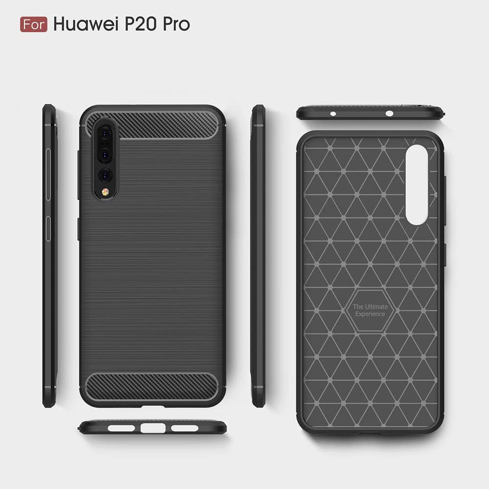 Deksel til Huawei P20 Pro, Techsuit, Karbon, Svart