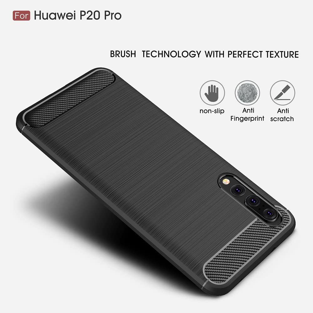 Deksel til Huawei P20 Pro, Techsuit, Karbon, Svart