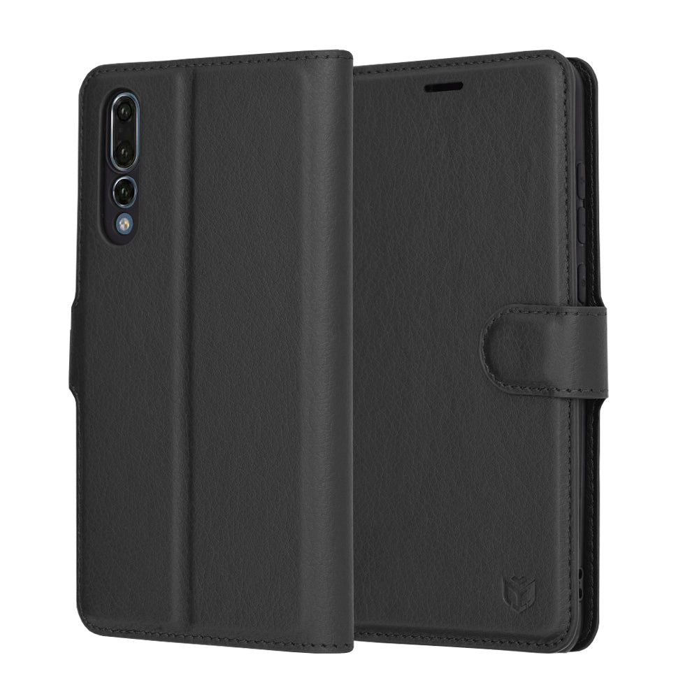 Deksel for Huawei P20 Pro, Techsuit, Leather Folio, Svart