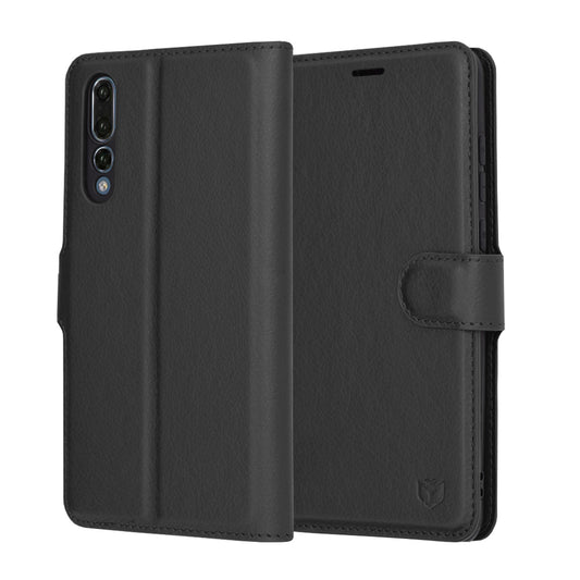 Deksel for Huawei P20 Pro, Techsuit, Leather Folio, Svart