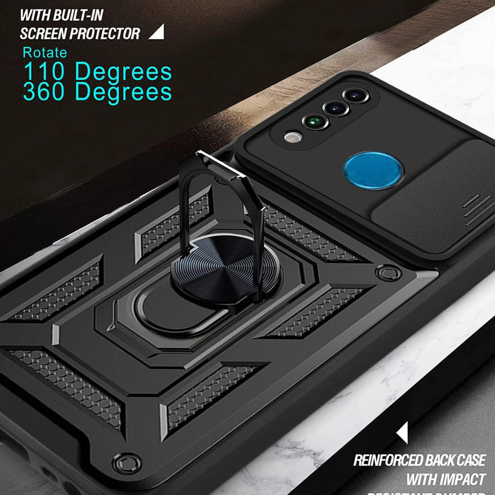 Deksel til Huawei P30 lite New Edition / P30 lite, Techsuit, CamShield, Svart