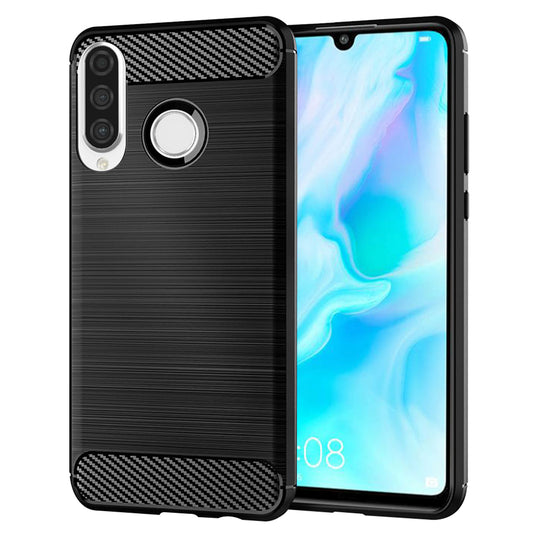 Deksel til Huawei P30 lite New Edition / P30 lite, Techsuit, Karbon, Svart