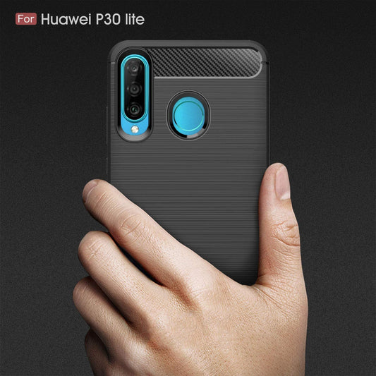 Deksel til Huawei P30 lite New Edition / P30 lite, Techsuit, Karbon, Svart