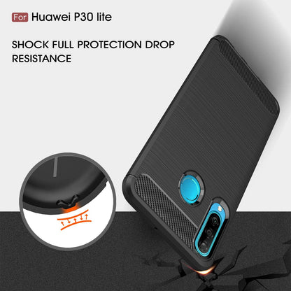 Deksel til Huawei P30 lite New Edition / P30 lite, Techsuit, Karbon, Svart