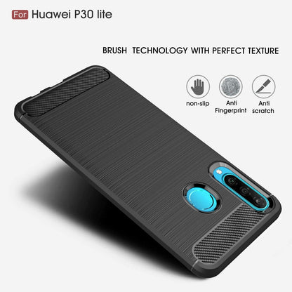 Deksel til Huawei P30 lite New Edition / P30 lite, Techsuit, Karbon, Svart