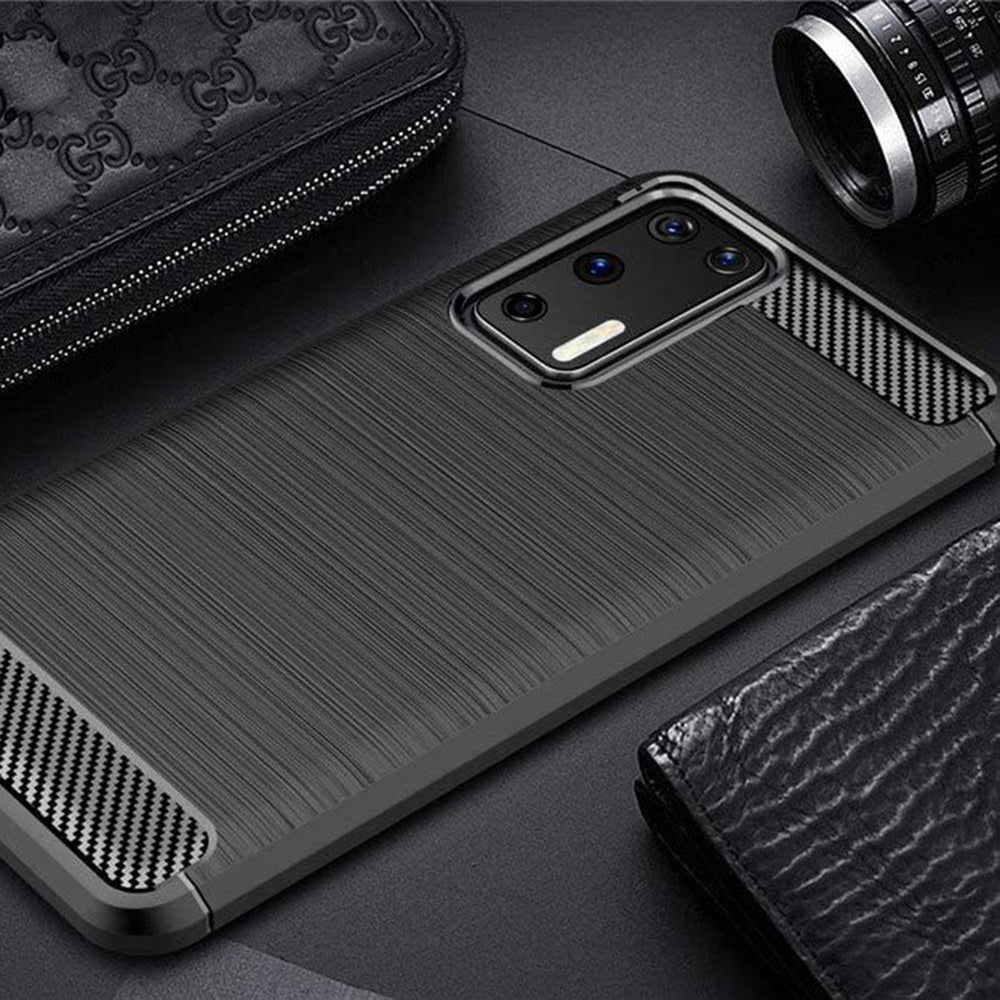 Deksel til Huawei P40 Pro, Techsuit, Karbon, Svart