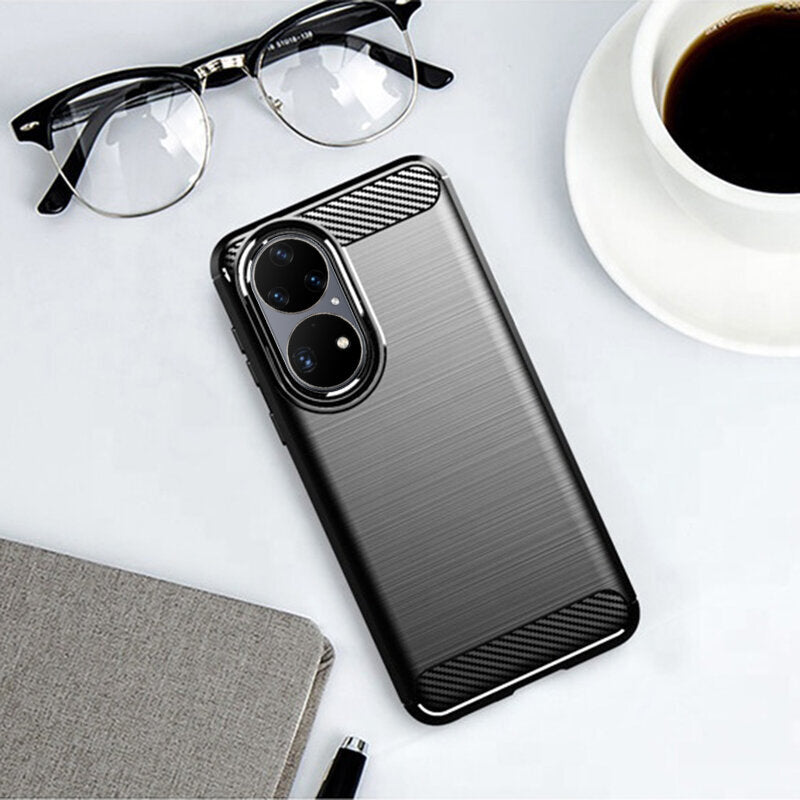 Deksel til Huawei P50 Pro, Techsuit, Karbon, Svart