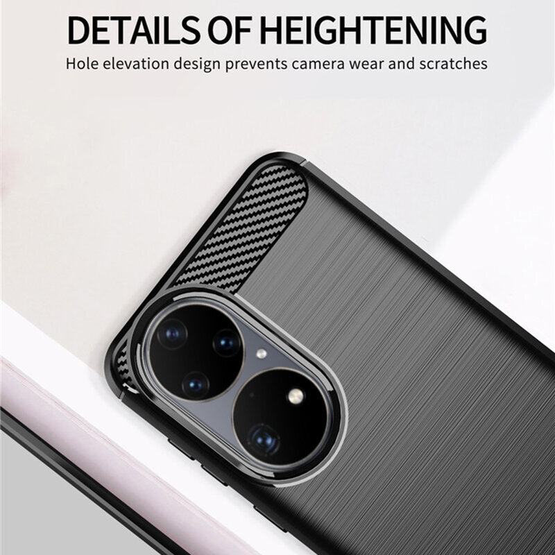 Deksel til Huawei P50 Pro, Techsuit, Karbon, Svart