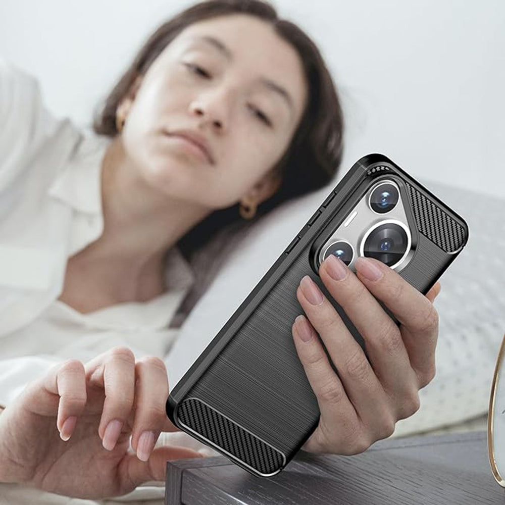 Deksel til Huawei Pura 70, Techsuit, Karbon, Svart