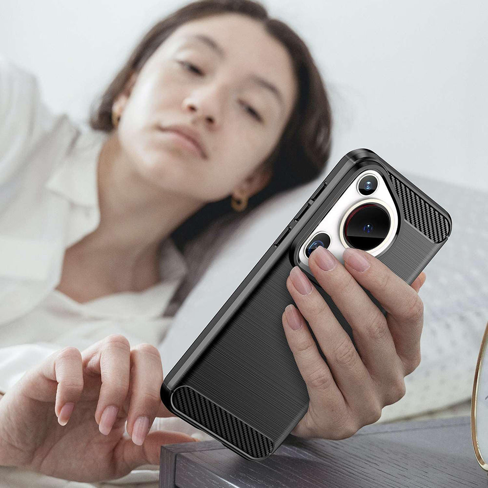 Deksel for Huawei Pura 70 Ultra, Techsuit, Karbon, Blå