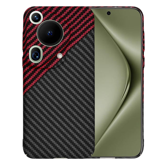 Deksel for Huawei Pura 70 Ultra, Techsuit, Carbonite FiberShell, Svart Rød
