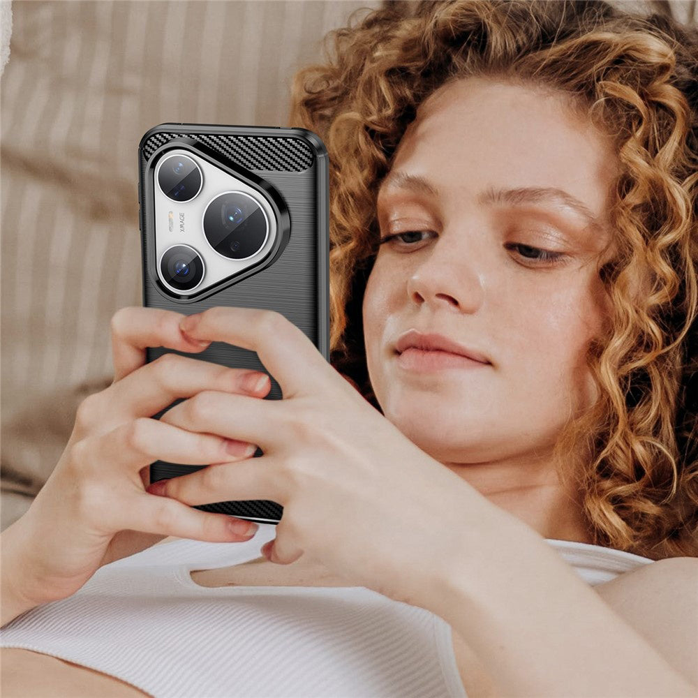 Deksel til Huawei Pura 80 Pro / Pura 80 Ultra, Techsuit, Karbon, Svart