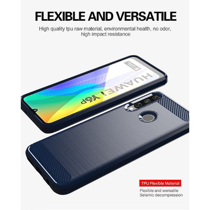 Deksel til Huawei Y6p, Techsuit, Karbon, Svart