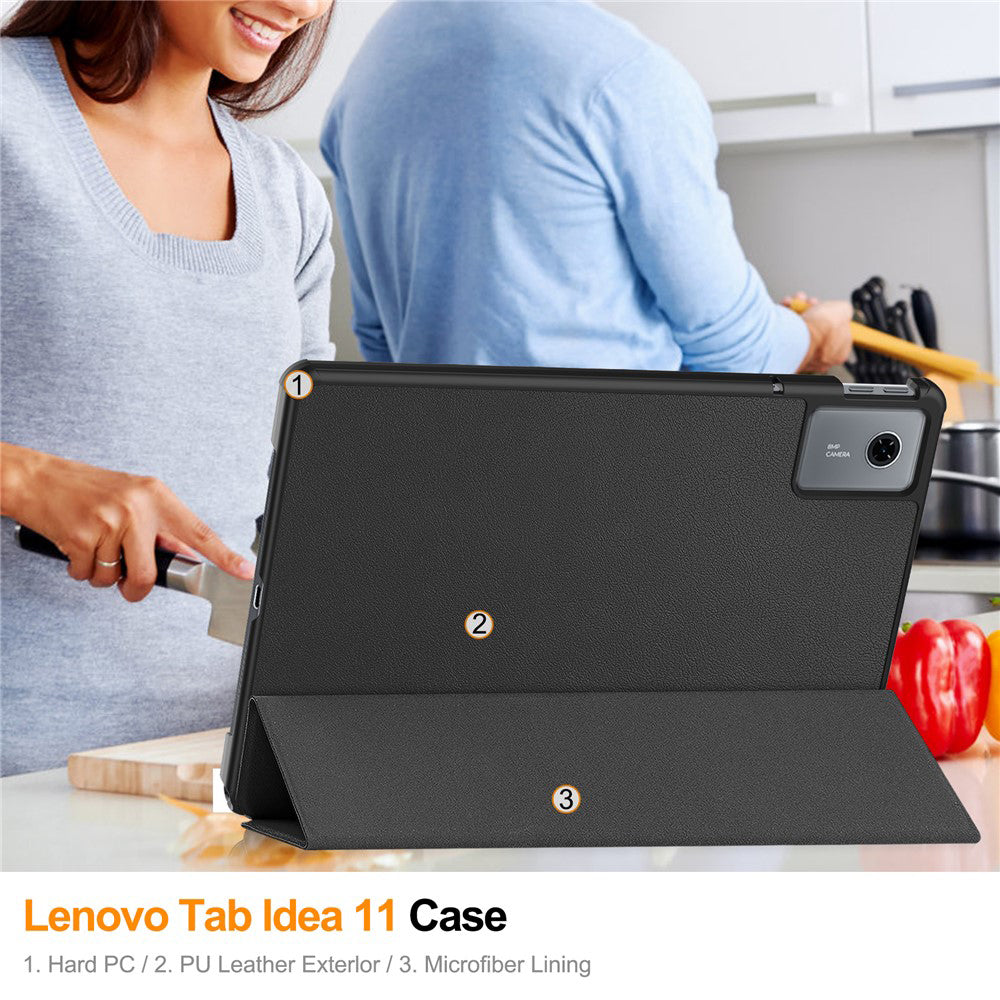 Deksel for Lenovo Idea Tab 11, Techsuit, FoldPro, Svart