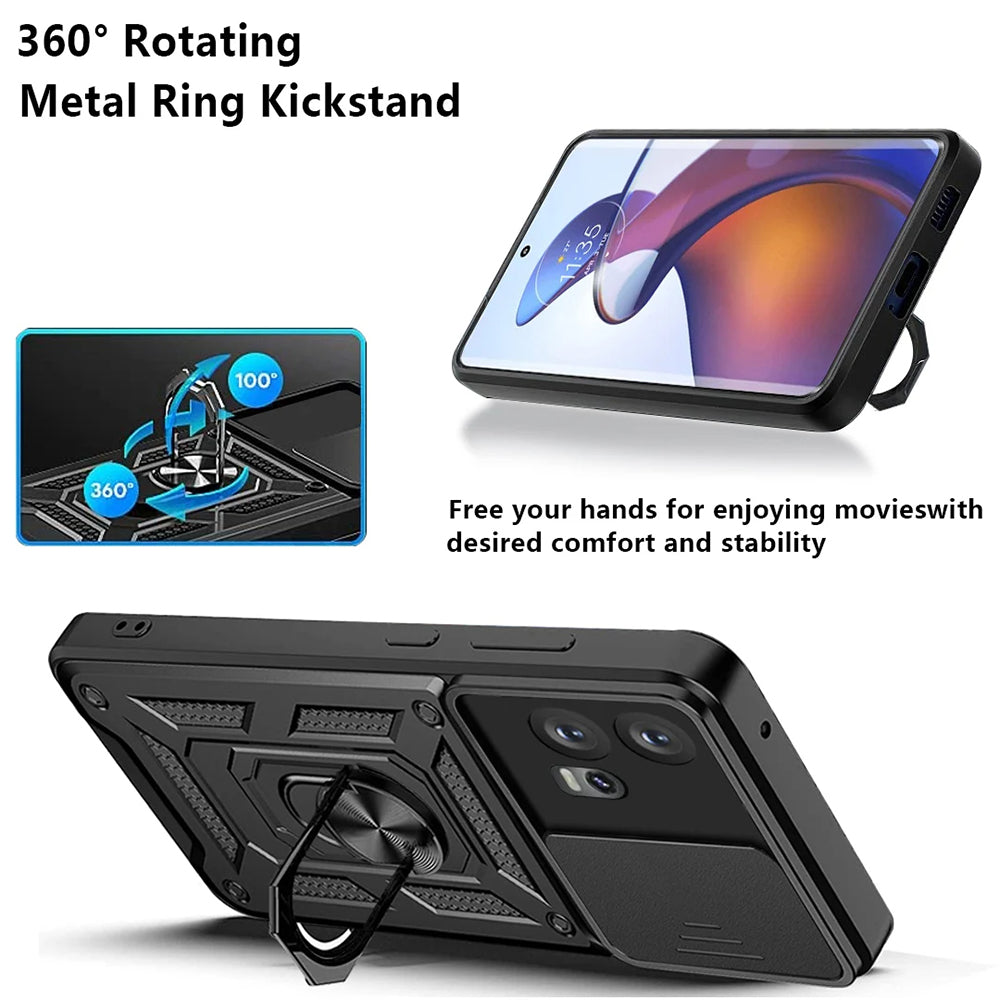 Deksel for Motorola Edge 30 Fusion, Techsuit, CamShield, Svart