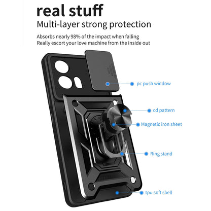 Deksel for Motorola Edge 30 Fusion, Techsuit, CamShield, Svart