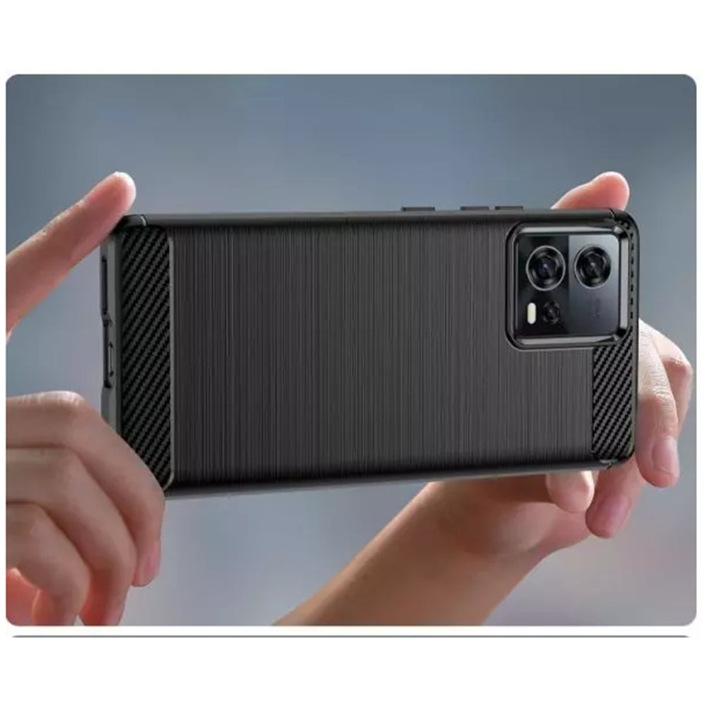 Deksel til Motorola Edge 30 Fusion, Techsuit, Karbon, Svart
