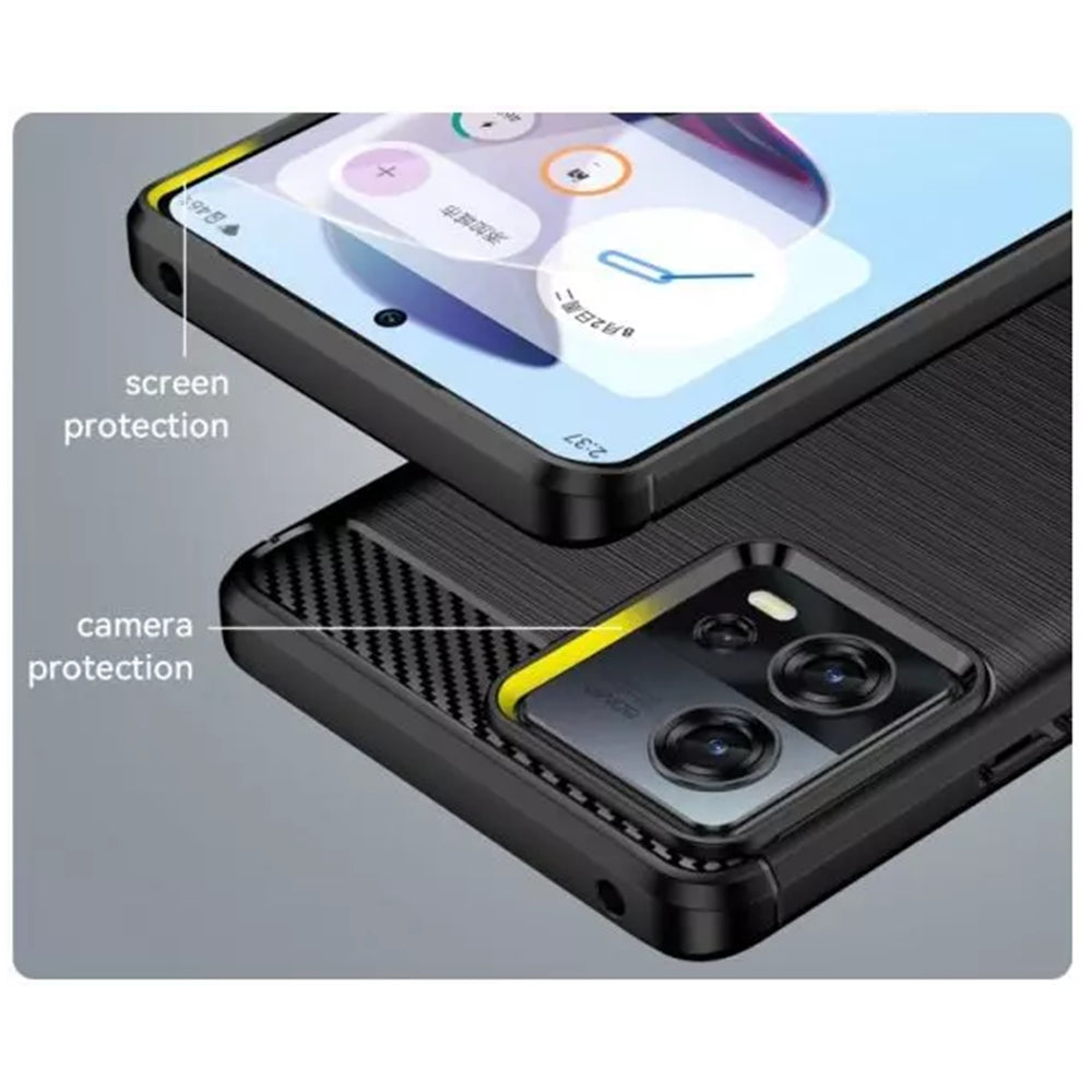 Deksel til Motorola Edge 30 Fusion, Techsuit, Karbon, Svart