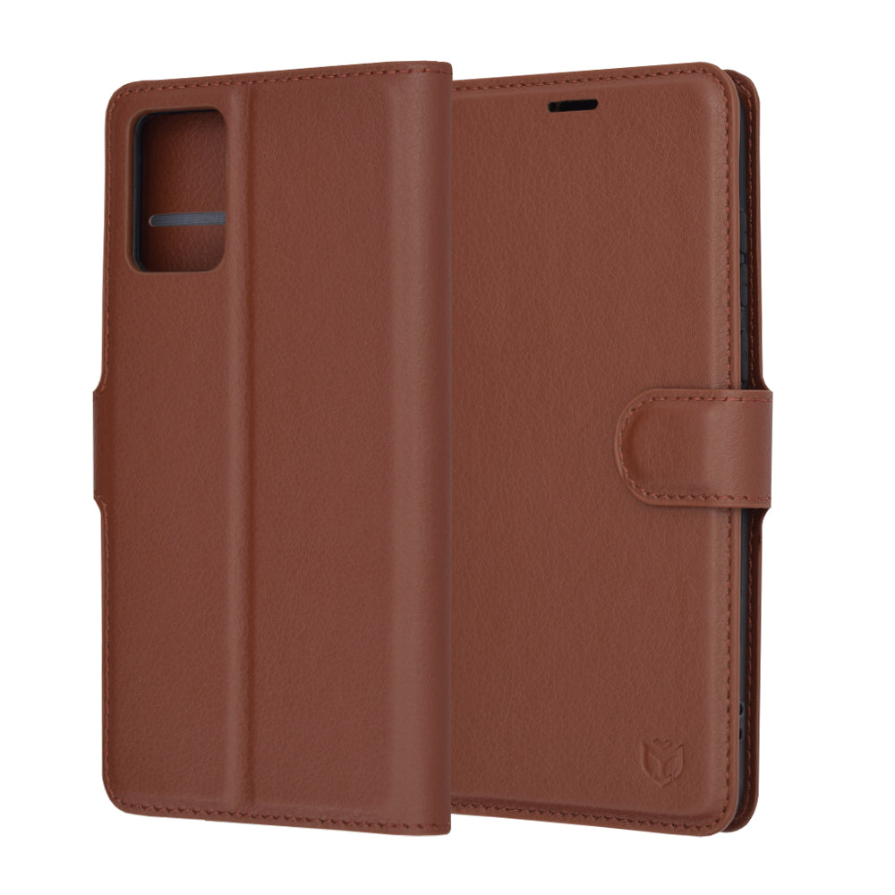Deksel for Motorola Edge 30 Neo, Techsuit, Leather Folio, Brun